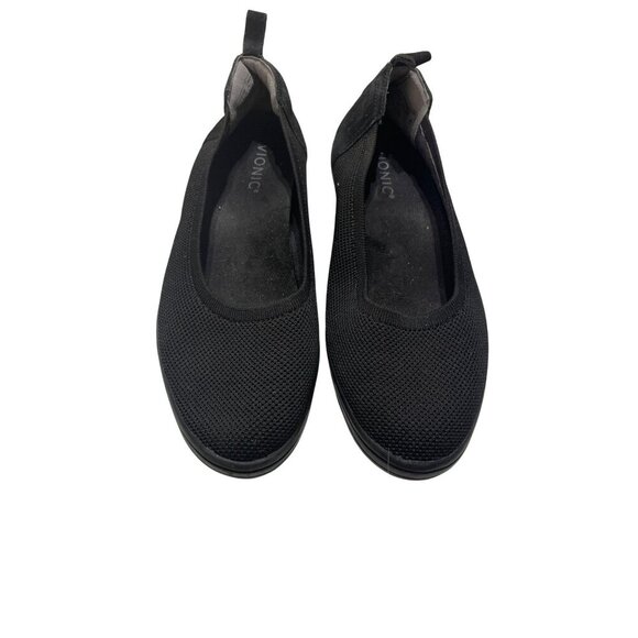 Vionic Womens Black Mesh Slip-On Wedge Shoes - Picture 1 of 8